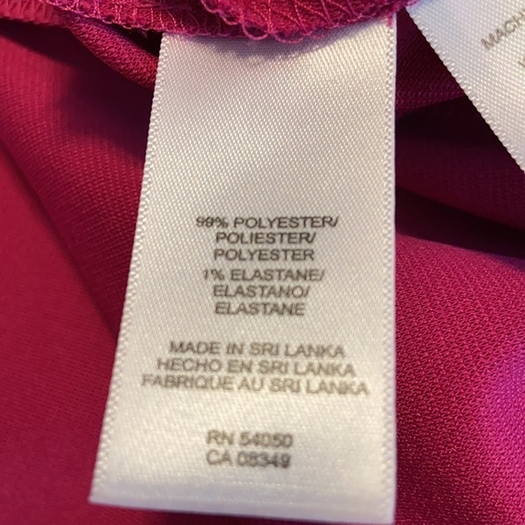 Nine West Fuchsia Crewneck Long Sleeve MIDI Dress Size 2 - Picture 10 of 11